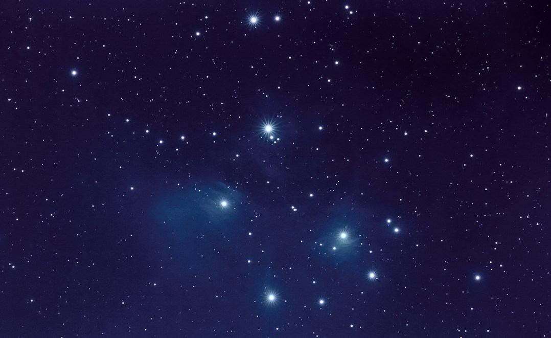 My first attempt at imaging the Pleiades. Imaged with the EF 600mm f/4 L II, Orion Atlas EQ-G, Orion SSAG guider, BackyardEOS, DeepSkyStacker, and Photoshop.